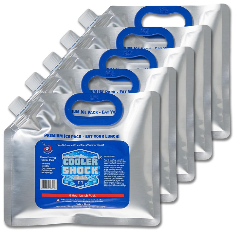 Cooler Shock Reusable Ice Packs for Cooler, 8.5""x7.5"" - Long Lasting Cold Freezer Packs for Coolers and Lunch Boxes - Cooler Ice Packs for Camping Gear, Fishing, Road Trips, Beach Must Haves - Image 1